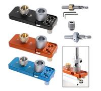 Lot de 3 outils de guidage de perçage profilé en aluminium avec foret étagé M8/M6 et bague de 10 mm pour séries 20/30/40 compatibles avec les clés hexagonales (noir)