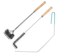 Lot de 3 outils de nettoyage pour friteuse, brosse de nettoyage en forme de L, brosse à panier à long manche pour restaurant et cuisine (couleur : comme indiqué)