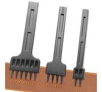 Lot de 3 outils de poinçonnage à griffes - 6 mm - Pour cuir - Trou rond - 2/4/6 dents - Pour laçage et couture - Pour le travail du cuir - Accessoires pour le travail du cuir