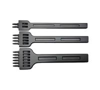 Lot de 3 outils de poinçonnage en acier à 2/4/6 broches pour couture et couture - Pour loisirs créatifs en cuir (6 mm/noir)