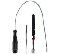 Lot de 3 outils de ramassage magnétiques avec bras flexibles, aimant télescopique extensible pour réparation automobile, forte capacité de 6,8 kg, poignées noires, ensemble d'outils à main de garage