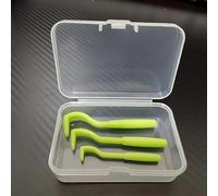 Lot de 3 outils de retrait de tiques pour chiens et chats avec boîte de rangement, en plastique portable sans douleur (vert)