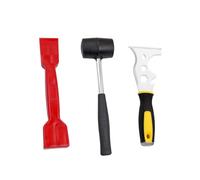 Lot de 3 outils de vitrage de fenêtre, maillet en caoutchouc, kit de fonctions pour fenêtres (13 en 1) et pelle à bandes, outils pratiques pour l'amélioration de la maison pour perles et déglaçage