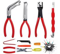 Lot de 3 outils d'extraction de fusible automobile et de relais, pince antidérapante à tête plate pour fusibles à lame moyenne en tube de verre, prise ergonomique pour réparation électrique de voiture