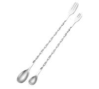 Lot de 3 outils pour cocktail, agitateur à cocktail, cuillère à cocktail, cuillère à cocktail, outils essentiels pour bar en acier inoxydable, hachoir à glace, bar