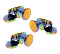 Lot de 3 Paire Boucles d’Oreilles Colorées 12mm Barbell Haltère Vis Piercing Clou à Visser Jeu de Goujon Plug Faux Écarteur Ronde Hypoallergénique fake tunnel cadeau homme femme fille garçon