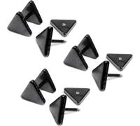 Lot de 3 Paire Boucles d’Oreilles Triangle Noir 10mm Barbell Haltère Vis Piercing Clou à Visser Jeu Goujon Plug Bouchon Faux Écarteur Ronde Hypoallergénique fake tunnel cadeau homme femme fille garçon