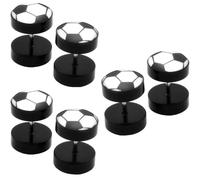 Lot de 3 Paires Boucles d’Oreilles Ballon de Foot 10mm Barbell Haltère Vis Football Piercing Clou Visser Sport Goujon Plug Bouchon Faux Écarteur Hypoallergénique fake tunnel balle cadeau homme femme