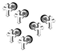 Lot de 3 Paires Boucles d’Oreilles Croix Chrétienne Barbell Haltère Vis Piercing Clou à Visser Jeu de Goujon Plug Bouchon Faux Ecarteur Crucifix Jesus Hypoallergénique fake catholique homme femme