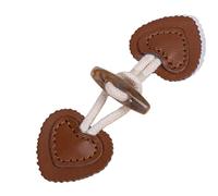 Lot de 3 paires boutons à bascule en cuir 10 cm, coudre, for manteau, cardigan, veste(Brown)
