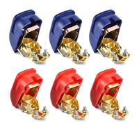 Lot de 3 paires de bornes de batterie à dégagement rapide 12 V pour voiture, moto, camion, bateau (rouge bleu)