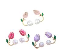 Lot de 3 paires de boucles d'oreilles à tige avec motif floral pour ajouter du charme à vos tenues, boucles d'oreilles élégantes en alliage pour les fêtes et les oreilles quotidiennes
