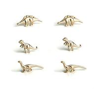 Lot de 3 paires de boucles d'oreilles à tige en métal T-Rex Dinosaure T-Rex Bijoux de fiançailles pour homme et femme, Métal