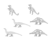 Lot de 3 paires de boucles d'oreilles élégantes en forme de dinosaure - Or et argent - Pour adolescents, enfants, hommes et femmes - Unisexe - Pour femme, taille unique, Comme décrit