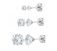 Lot de 3 paires de boucles d'oreilles SC Crystal ornées de Zirconium