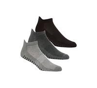 Lot de 3 paires de chaussettes antidérapantes pour homme pour yoga, pilates, arts martiaux, fitness, danse, barre, antidérapantes, bout complet, prévention des chutes, taille 39-46, mélange, 6-11