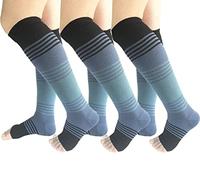 Lot de 3 paires de chaussettes de compression à bout ouvert 20-25 mmHg