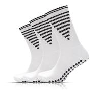 Lot de 3 paires de chaussettes de sport antidérapantes pour enfants | Chaussettes antidérapantes unisexes pour enfants avec rembourrage et maille respirante | Légères et confortables | Sports