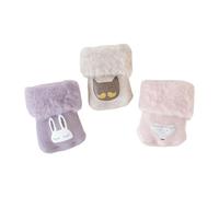 Lot de 3 paires de chaussettes mignonnes avec velours et épaississement pour les tout-petits de 0 à 5 ans, style arc-en-ciel géométrique de dessin animé, Dessin animé féminin treas, S