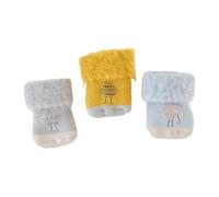 Lot de 3 paires de chaussettes mignonnes avec velours et épaississement pour les tout-petits de 0 à 5 ans, style arc-en-ciel géométrique de dessin animé, Geometry male treasu, M