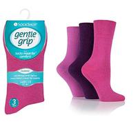 Lot de 3 paires de chaussettes non élastiques pour diabétiques - Sans couture - Pour femme - Pointure 37-42, Violet mélangé
