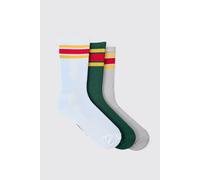 Lot de 3 paires de chaussettes rayées à motif jacquard - Ofcl homme - multicolore - ONE SIZE, multicolore