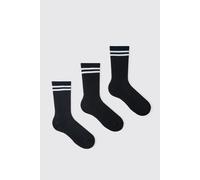 Lot de 3 paires de chaussettes rayées homme - noir - ONE SIZE, noir