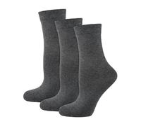 Lot de 3 paires de chaussettes sans caoutchouc avec bord confortable sans coupure en coton doux pour homme, gris, 43-46