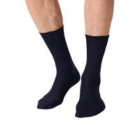 Lot de 3 paires de chaussettes sans caoutchouc avec bord confortable sans coupure en coton doux pour homme, bleu, 43-46
