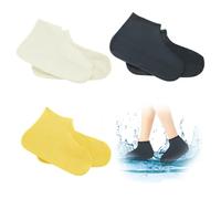 Lot de 3 paires de chaussures de protection contre la pluie, réutilisables, idéales pour les jours de pluie, les plages solitaires, les routes boueuses
