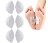Lot de 3 paires de coussinets de soutien de la voûte plantaire pour femme - En gel auto-adhésif - Soulage la fasciite plantaire - Soulage les pieds plats - Coussins antidérapants pour talons hauts