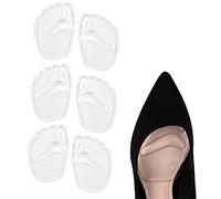 Lot de 3 paires de coussinets en gel pour la plante du pied, coussinets réutilisables pour chaussures à talons hauts pour soulager la douleur du pied - Coussinets métatarsiens pour femme (transparent,