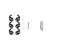 Lot de 3 paires de crochets d'oreille antidérapants en silicone pour Samsung Buds3 FE avec protection anti-rayures et sac de rangement, noir