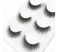 Lot de 3 paires de faux cils 3D en poils de vison doux épais et moelleux faits à la main