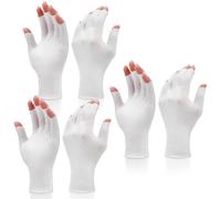 Lot de 3 paires de gants en coton pour écran tactile, gants hydratants 100 % coton blanc pour les mains sèches, design sans doigts pour dormir, traitement de l'eczéma, spa, hydratation de nuit, taille