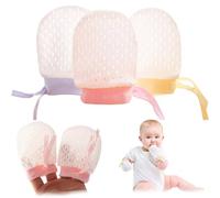Lot de 3 paires de gants extensibles et anti-rayures pour bébé 6 à 12 mois avec cordon serrage respirants et confortables pour nouveau-nés nourrissons 0 à 12 mois