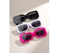 Lot de 3 paires de lunettes carrées personnalisées pour adolescentes, adaptées pour les vacances quotidiennes