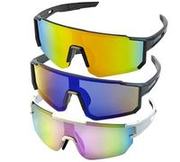Lot de 3 paires de lunettes de soleil polarisées UV 400 pour le cyclisme, le ski, le golf, la pêche, la conduite, la randonnée
