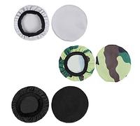 Lot de 3 paires de manchons respirants, lavables, extensibles, s'adaptent aux écouteurs de 9 à 10,5 cm, réutilisables (noir, blanc, camouflage)