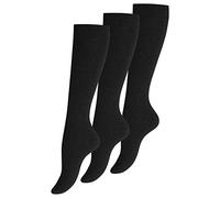Lot de 3 paires de mi-bas - coton - femme - noir uni (35/38, noir)