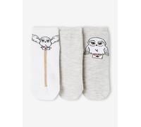 Lot de 3 paires de mi-chaussettes fille Harry Potter gris clair chine 27/30