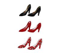 Lot de 3 paires de petites chaussures en fer de qualité supérieure pour maisons de modélisme réalistes à talon haut échelle 1/12 Répliques détaillées de chaussures miniatures de collection