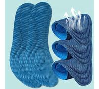 Lot de 3 paires de semelles intérieures de sport coupables - Coussinets épais et élastiques - Pour homme et femme - Semelles intérieures en éponge à mémoire de forme (bleu, 41-42)