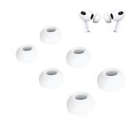 Lot de 3 paires d'embouts de rechange avec trou de réduction du bruit en silicone souple compatibles avec les écouteurs Bluetooth Airpods Pro (S/M/L, blanc)
