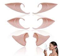 Lot de 3 paires d'oreilles d'elfe douces en latex pour femme - Pour adolescents et adultes - Cosplay d'elfe - Noël, Halloween, carnaval, fête