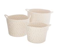 Lot De 3 Paniers À Anses En Coton Tress - Bodhi Blanc TU