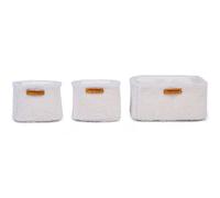 Lot de 3 paniers à suspendre table à langer Teddy écru