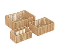 Atmosphera – Lot de 3 paniers Ali rectangulaires marron S/M/L