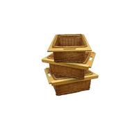 Lot de 3 Paniers Coulissants en Osier 500 mm pour Placard Cuisine | MonsterShop
