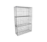 Lot de 3 Paniers de Gabions Argentés en Acier Galvanisé 100 x 50 x 30cm Argent G